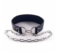 LeeQinersw Ceinture de Musculation Ceinture Dips Ceinture Traction Ceinture Lest Cuir Pleine Fleur Chaîne en Acier pour Accroche Rapide des Poids Pendant les, Collier En Cuir De Vachette Noir