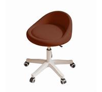 LeeQinersw Chaise Coiffeuse Réglable Fauteuil Siège Tabouret Chaise de Maquillage avec Coussin Moelleux Revêtement Lisse Base à Cinq Points Mobilité Aisée, Marron Caramel