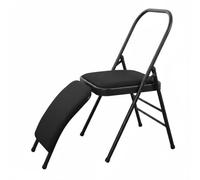 LeeQinersw Chaise de Pliable Chaise de Soutien Chaise d'Entraînement Chaise de Posture Construction Acier Épaisse Stabilité Renforcée pour Poses Tenues et, Noir, avec Support Lombaire