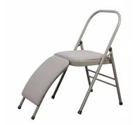 LeeQinersw Chaise de Pliable Chaise de Soutien Chaise d'Entraînement Chaise de Posture Construction Acier Épaisse Stabilité Renforcée pour Poses Tenues et, Gris, avec Support Lombaire