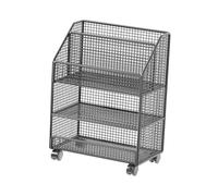 LeeQinersw Chariot de Rangement Organisateur de Livres Roulant Desserte de Service Mobile Étagère à Niveaux En Fer Polyvalent Convient pour La Maison Le Bureau, Noir 3 Couches