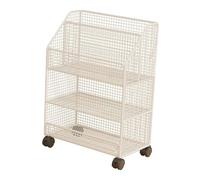 LeeQinersw Chariot de Rangement Organisateur de Livres Roulant Desserte de Service Mobile Étagère à Niveaux En Fer Polyvalent Convient pour La Maison Le Bureau, Blanc 3 Couches