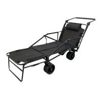 LeeQinersw Chariot Pliant Extérieur Chariot Wagon Poussette Utilitaire Brouette Robuste avec Châssis en Acier Carbone et Renforts, Noir, Modèle Double Usage Couché Et Rangement avec Roues De Char