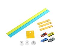 LeeQinersw Circuit de course pour enfants avec ventouses et petites voitures de course - Cadeau idéal pour Noël, Bleu Ciel et Vert