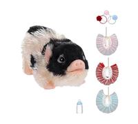LeeQinersw Coffret de Poupée Porcelet Reborn, Jouet de Rôle, Accessoire Photo Amusant, Cadeau D'anniversaire, Mini-poupée Porcelet, Réaliste, Noir Blanc