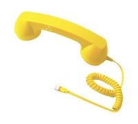 LeeQinersw Combiné téléphonique rétro, combiné téléphonique Filaire avec Haut-Parleur et Cordon pour appels de Smartphone, Jaune