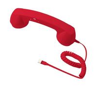 LeeQinersw Combiné téléphonique rétro, combiné téléphonique Filaire avec Haut-Parleur et Cordon pour appels de Smartphone, Rouge