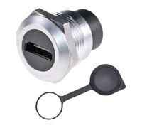 LeeQinersw Connecteur Traversant Rond Femelle-Femelle, Prises Traversantes, Module de Couplage D'affichage Stable Blindé Portable, Argent