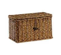 LeeQinersw Conteneur de rangement avec couvercle en rotin tissé, organisateur portable pour divers articles, 24 Cm X 14 Cm X 14