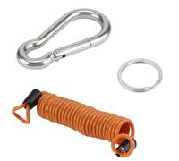 LeeQinersw Corde de Sécurité de Remorque Sangle Lien Câble Laisse Métal 304 et Revêtement PVC avec Attache à Ressort pour Prévenir Le Décrochage Accidentel, Orange