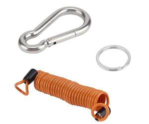 LeeQinersw Corde de Sécurité de Remorque Sangle Lien Câble Laisse Métal 304 et Revêtement PVC avec Attache à Ressort pour Prévenir Le Décrochage Accidentel, Orange