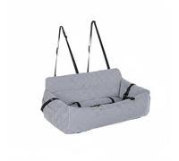 LeeQinersw Coussin de Véhicule Coussin Lit Niche Siège Auto Chien pour Confort et Soutien Bords Élevés pour Enveloppement Tissu Lin Résistant Nettoyage Facile, Rayures Fines Bleues Et Blanches