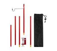 LeeQinersw Ed Lampe Pliable c Rangement Portable Support Lanterne Camng Polyvalent Poteau Lanterne Démontable pr Cuisine Extérieure, Rouge