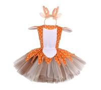 LeeQinersw Ensemble de Costume de Cerf En Tulle 2 Pièces pour Filles, Comprenant Une Robe Tutu et Un Costume D'animal Cerf. Ce Costume Comprend Un Tissu En T, 2T