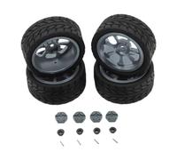 LeeQinersw Ensemble de Jantes et Pneus En Caoutchouc RC avec Adaptateur de Moyeu Hexagonal pour A969 et A959, Gris