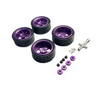 LeeQinersw Ensemble de Pneus En Caoutchouc et de Moyeux de Roue En Métal pour Modèles RC 144001 et A959, Violet