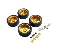LeeQinersw Ensemble de Pneus En Caoutchouc et de Moyeux de Roue En Métal pour Modèles RC 144001 et A959, or