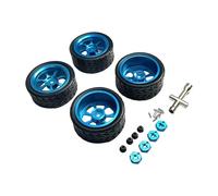 LeeQinersw Ensemble de Pneus En Caoutchouc et de Moyeux de Roue En Métal pour Modèles RC 144001 et A959, Bleu