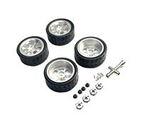LeeQinersw Ensemble de Pneus En Caoutchouc et de Moyeux de Roue En Métal pour Modèles RC 144001 et A959, Argent