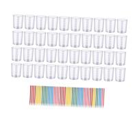 LeeQinersw Ensemble de Tasses à Mesurer pour époxy, Tasses Graduées, Tasses Multi-usages avec échelle, Bâtonnets pour Sauces, Pigments de Couleur, Huiles, Gobelets mélangeurs de 100 ml