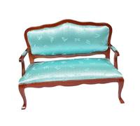 LeeQinersw Fauteuil Miniature, Meuble de Maison de Poupée, Accessoire Décoratif, Micro-, Bois et Tissu, Idéal pour Un Cadeau Ou Une Décoration, Deux Places