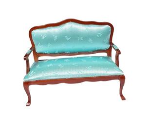 LeeQinersw Fauteuil Miniature, Meuble de Maison de Poupée, Accessoire Décoratif, Micro-, Bois et Tissu, Idéal pour Un Cadeau Ou Une Décoration, Deux Places