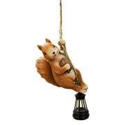 LeeQinersw Figurines d'animaux à énergie Solaire avec Lanternes Solaires pour L'extérieur, Lampes de Jardin, Sculptures pour La Décoration de Pelouses et, écureuil, 13.5 X 8.5 X 17.5 Cm