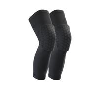 LeeQinersw Genouillère Anti-Collision, Noir - Deux Pièces, size to 4 | Tissu Doux et Respirant, Haute Élasticité, Manchon Jambe avec Protection Genou, pour Basketball, Enfants, Juniors