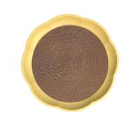 LeeQinersw Griffoir Rond pour Chat, Tapis de Griffoir Circulaire, Accessoires de Couchage et de Repos pour Chats de Petite, Moyenne et Grande Taille, Jaune