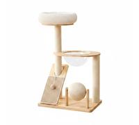 LeeQinersw Griffoir Tour Plateforme Hamac Meuble pour Chat Économie d'Espace en Bois Caoutchouc avec de Grattage Adapté aux Chats d'Intérieur Balcon Fermé Salon, Style to 1