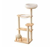 LeeQinersw Griffoir Tour Plateforme Hamac Meuble pour Chat Économie d'Espace en Bois Caoutchouc avec de Grattage Adapté aux Chats d'Intérieur Balcon Fermé Salon, Style to 3