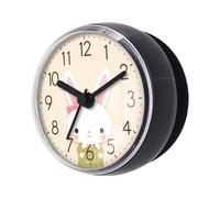 LeeQinersw Horloge Murale étanche avec Ventouse, Anti-buée, Ronde et Compacte, en PP et PVC, Facile à Lire, Convient pour Salle de Bain, Réfrigérateur, Gris