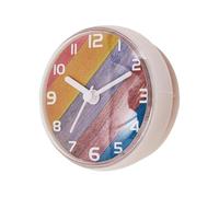 LeeQinersw Horloge Murale, Horloge de Salle de Bain/Douche, Petite Horloge Ronde, Silencieuse et étanche, Ventouse, Design Portable, Convient pour Bureau, Table, Blanc
