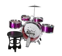 LeeQinersw Jazz Drum Kit Enfant Set Instrument Percussion Tabouret Jouet Éveil Coordination Développement Musical Plastique Convient à Fête Maison Cadeau, Violet