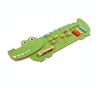 LeeQinersw Jeu d'apprentissage pour Enfants Tableau d'Activité Murale Jouet Éducatif en Bois Puzzle d'Éveil Motricité Fine Apprentissage des Formes et des, Jeu Mural Crocodile