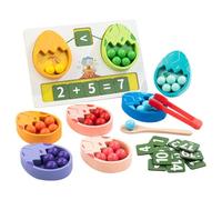LeeQinersw Jeu de Comptage pour Enfants Jouet Éducatif d'apprentissage des Mathématiques Tri et Comptage Dinosaure Planche Colorée Perles Tasses Outils Pinces