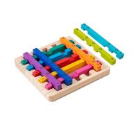 LeeQinersw Jeu de Empilable avec 120 Défis Puzzle Arc-en-ciel En Bois