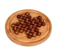 LeeQinersw Jeu de Société Solitaire en Bois avec 33 Pièces d'Échecs, Jeu de Puzzle Lisse, Casse-Tête Jeu de Table Échecs pour Enfants, Adultes