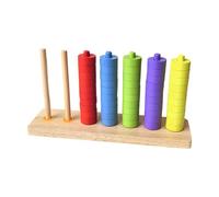 LeeQinersw Jeu de Tri et D'empilage par Couleurs - Jouet éducatif pour Enfants D'âge Préscolaire (1 à 3 Ans) - Sensoriel, 5 Couleurs