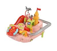 LeeQinersw Jeu Piste Interactif Manuel | Sûr, Circuit Voiture, Éducatif, Rampe pour Voitures, Enfants, Tout-s, Rose