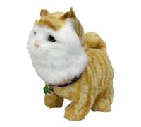 LeeQinersw Jouet électronique pour Chat Marcheur, Animal de Compagnie Robotisé, Réaliste et Vivant, avec Queue Mobile, Idéal pour Les Enfants, Jaune