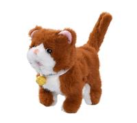 LeeQinersw Jouet pour Chat Marcheur, Animal électronique, Chaton Musical, Cadeau D'anniversaire, Queue Qui Remue, Enregistrement Possible, Brun
