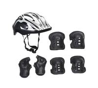 LeeQinersw Kit de Casque et Protections pour Enfants, idéal pour Le vélo et Le Skateboard, Noir