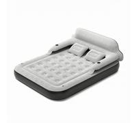 LeeQinersw Lit d'Appui Gonflable Sofa Convertible Couchage Dossier Intégré Accoudoirs Confort Surface Douce Floconnée Pliable Transport Facile Convient au Séjour, 202cm X 152cm X 70cm, Gris Foncé