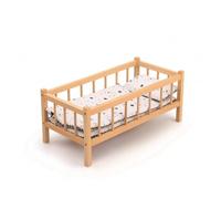 LeeQinersw Lit de Jeu pour Enfants Lit de Poupée Berceau Jouet Meuble Bois avec Cadre Rectangulaire et Lattes Verticales Offre Un Couchage Réaliste pour Jouets