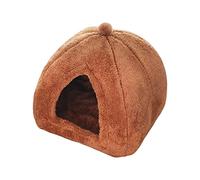 LeeQinersw Lit-Niche Triangulaire pour Animaux de Compagnie, Coussin en Plastique, Fond Antidérapant, Matériau Doux, Convient Aux Petits Animaux de Compagnie et, Marron L