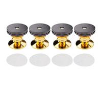 LeeQinersw Lot de 4 Pointes de Découplage Universelles pour Haut-parleurs, Patins Antichoc, Pieds Coniques D', Tapis de Sol, Disques de Protection, Or