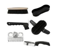 LeeQinersw Lot d'Ou Soin pour Équidé Brosse à Poils Serrés -Pied à Brosse Intégrée Anti-poussière Pratique pour Les Concours
