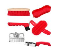LeeQinersw Lot d'Ou Soin pour Équidé Brosse à Poils Serrés -Pied à Brosse Intégrée Anti-poussière Pratique pour Les Concours