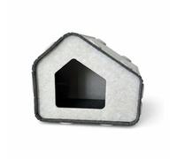 LeeQinersw Maison pour Chat en Feutre Niche Abri Lit Surface de Grattage Prévue Feutre Renforcé Contre l'usure Espace Clos Apaisant Utilisation Adaptée aux, Gris Et Blanc, Bicolore